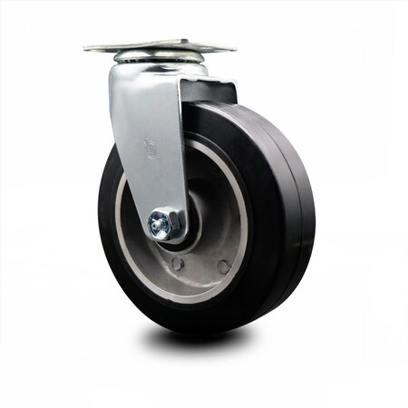 Service Caster 6 Inch Rubber on Aluminum Wheel Swivel Caster with Ball Bearing SCC SCC-20S620-RAB